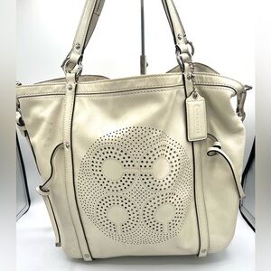 Coach Aubrey Ivory Leather Handbag - GUC